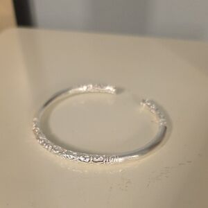 Solid 999 Fine Silver Cuff Bracelet  Vintage Chinese Design,